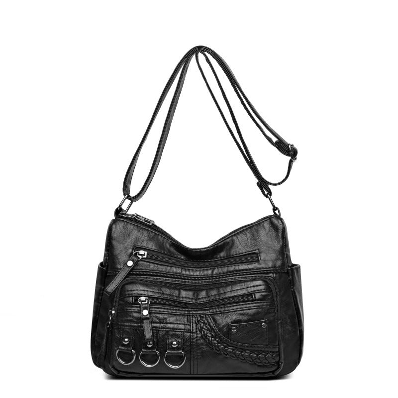 Women's Soft Leather Crossbody Bag - Urban Minimalist Shoulder Purse